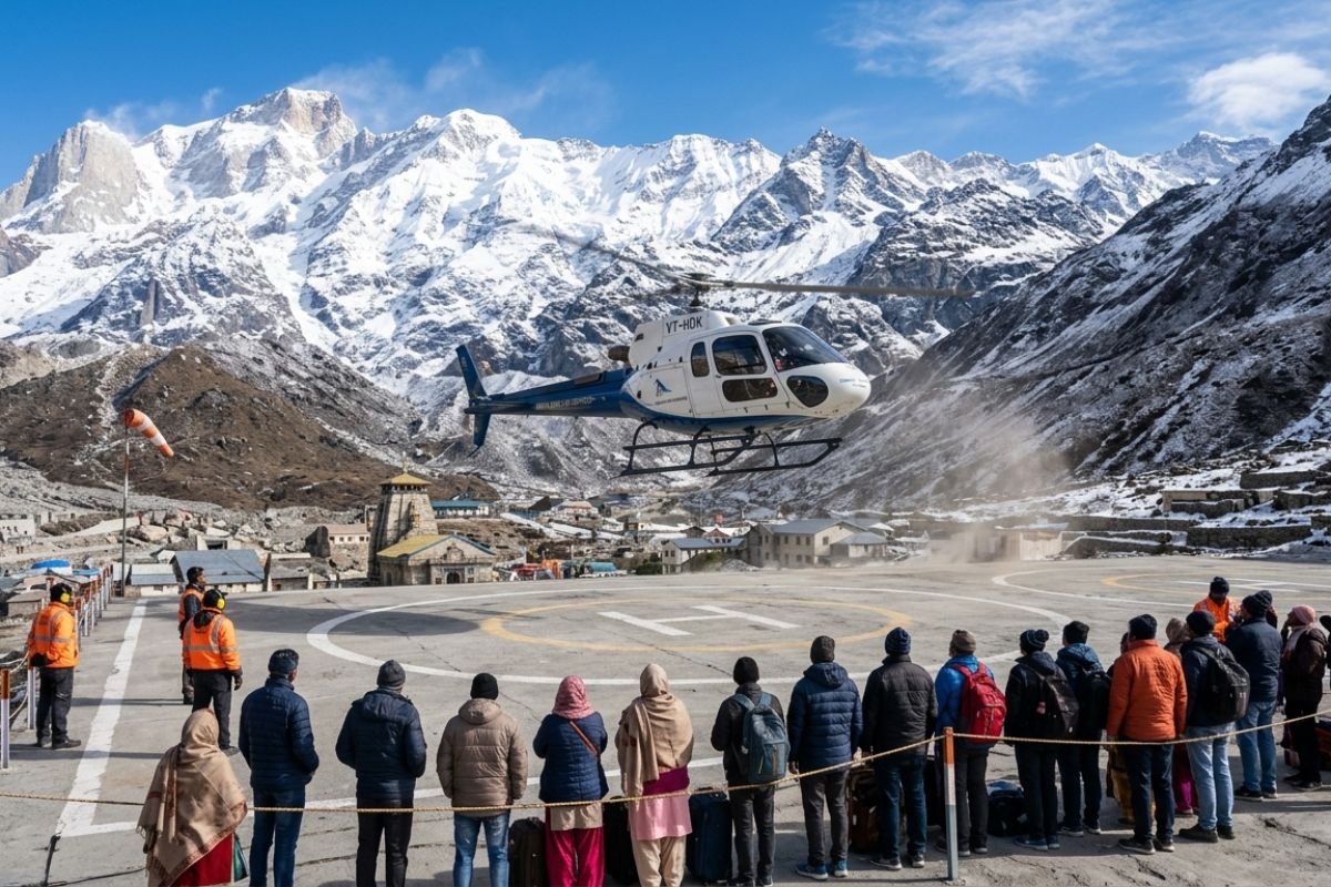 Helicopter service for Kedarnath Yatra operating from Phata helipad
