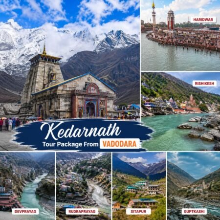 Kedarnath Tour Package From Vadodara featuring Kedarnath Temple, Haridwar, Rishikesh, Devprayag, Rudraprayag, Sitapur, and Guptkashi sightseeing