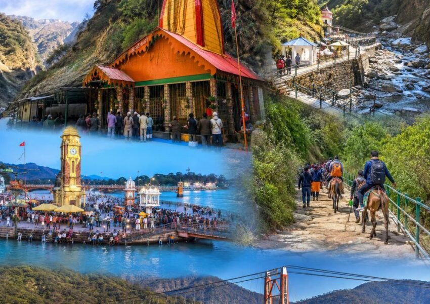 Yamunotri Temple, Jankichatti trek route and Haridwar landmarks featured in the Yamunotri Tour Package from Haridwar 2 Nights 3 Days.