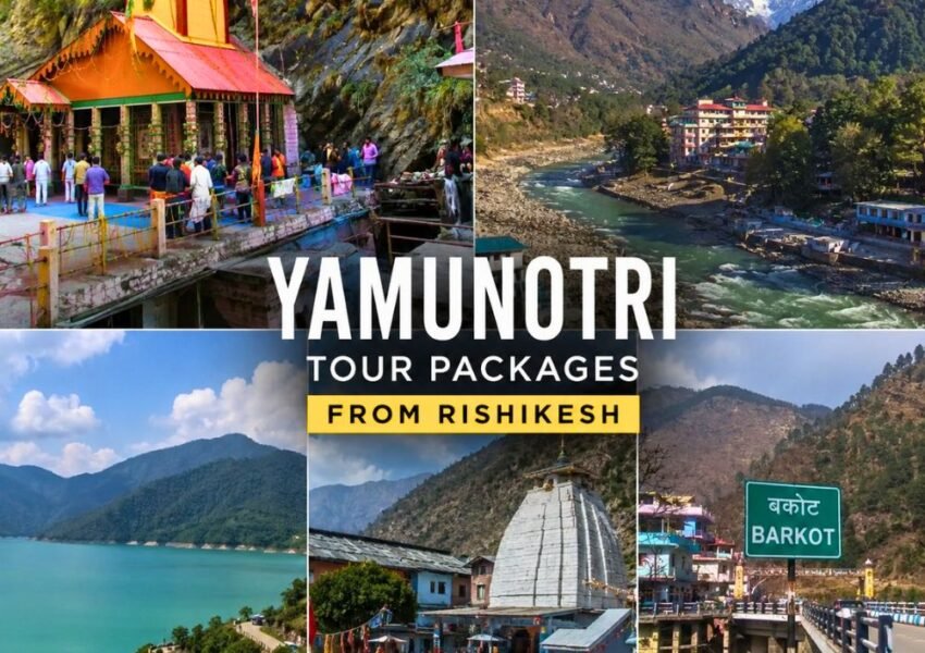 Yamunotri Tour Packages from Rishikesh featuring Yamunotri Temple, Tehri Lake, Barkot, and scenic Himalayan landscapes in Uttarakhand.