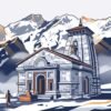 Kedarnath Temple surrounded by snow-covered Himalayan peaks in Uttarakhand
