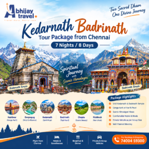 Kedarnath Badrinath Tour Package from Chennai – 8 Days