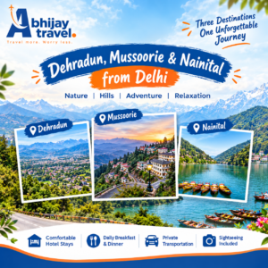 Dehradun Mussoorie Nainital 6 Days Package from Delhi
